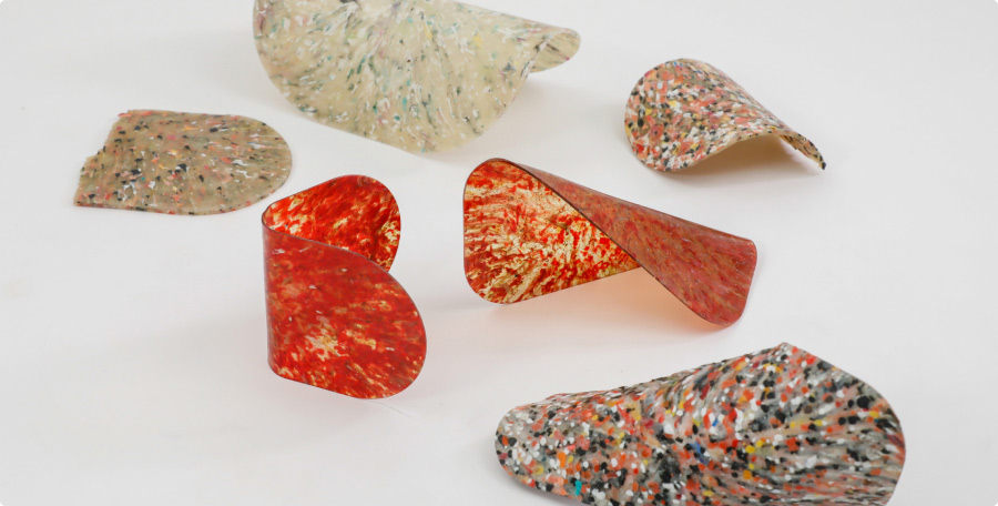 Recycled plastic prototypes (HDPE and PP)